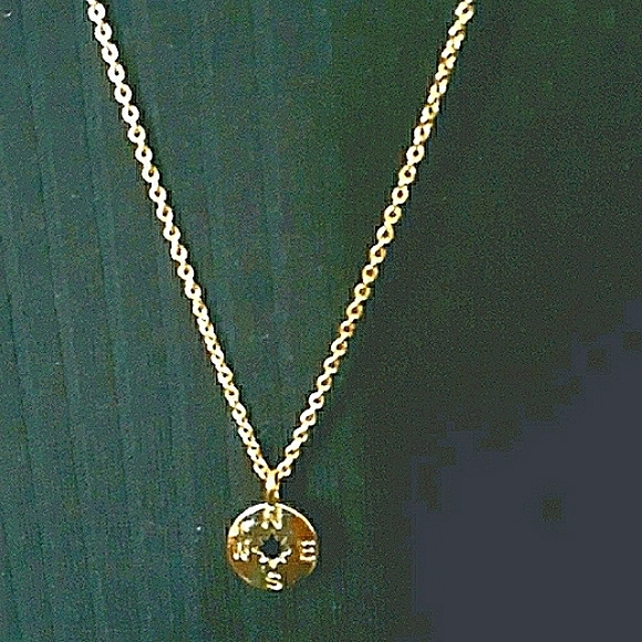 NWOT Gold Coin Compass Necklace - Picture 1 of 6